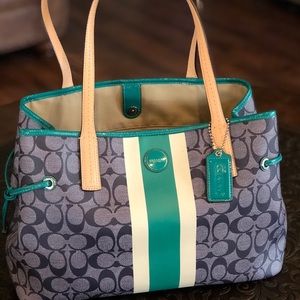 Coach Signature Stripe PVC Carryall